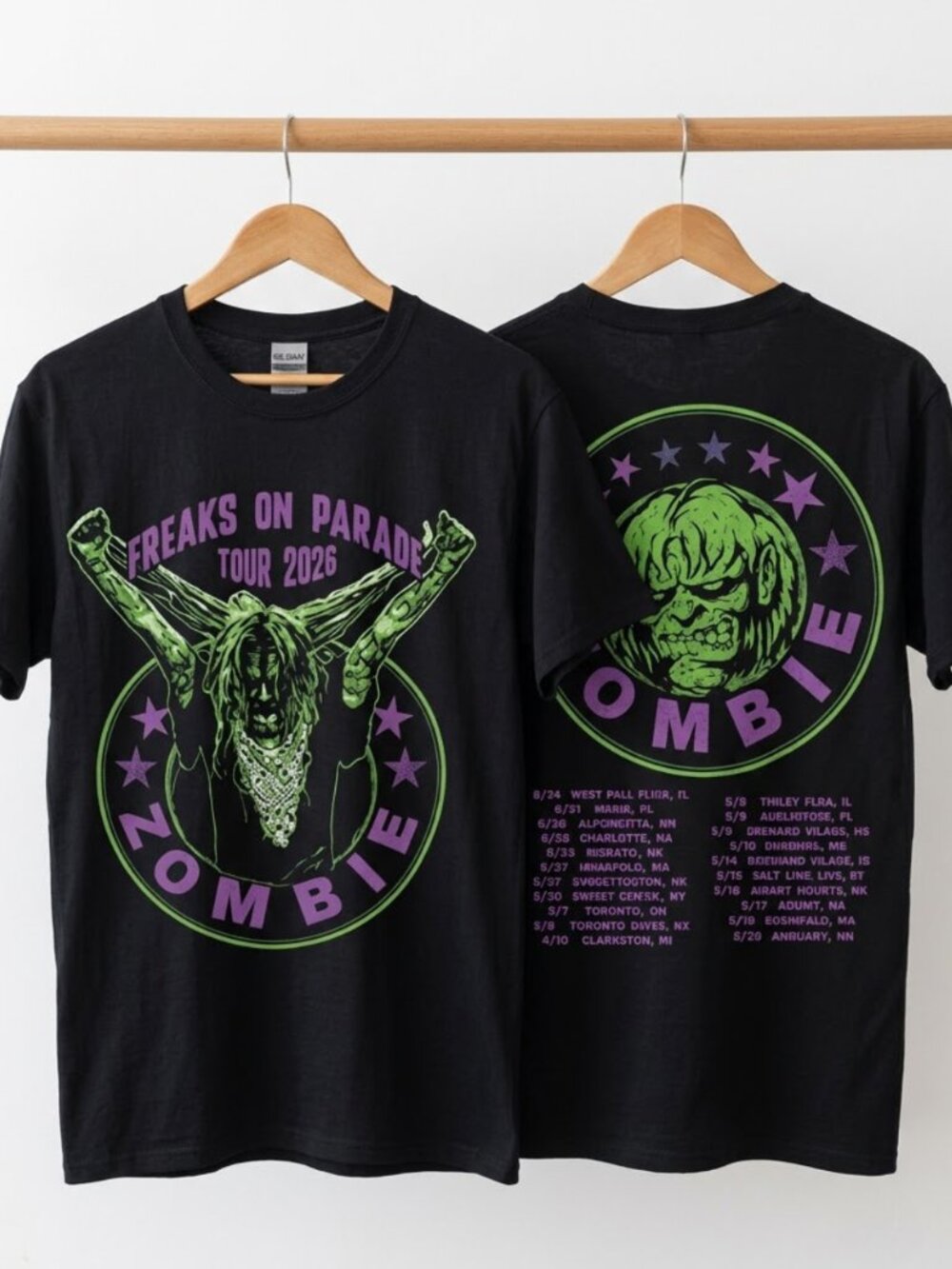Rob Zombie 2026 North American Tour Freaks On Parade Merch reprint T-Shirt